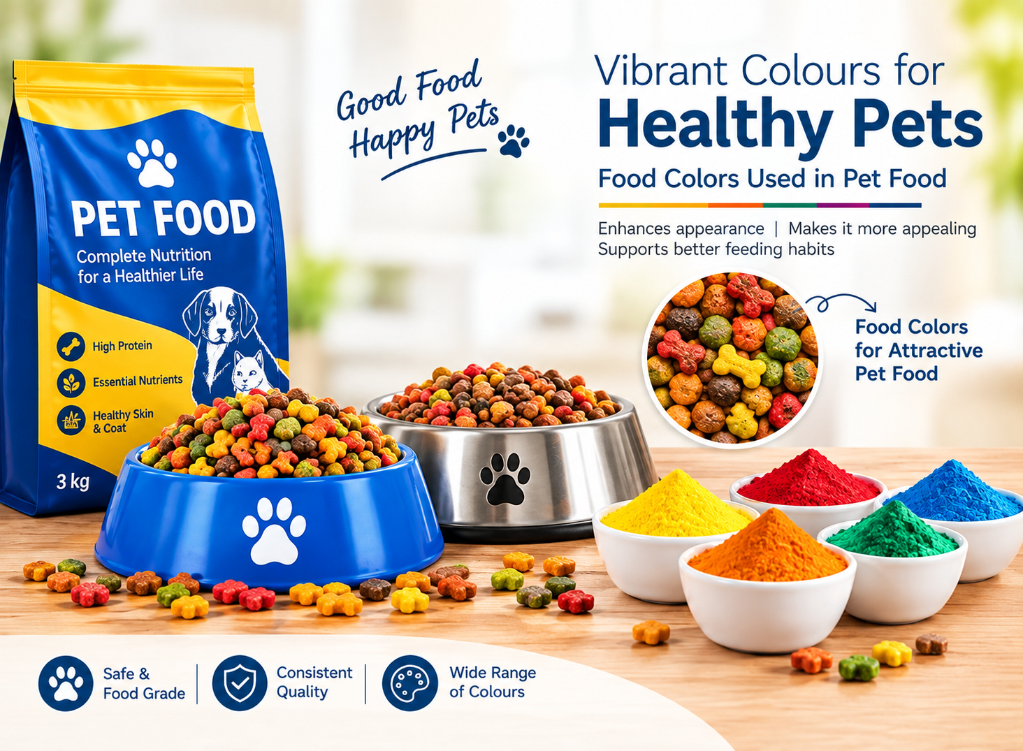 Food Colours Used in Pet Food | Pet Food Colours – Sunshine Chemicals